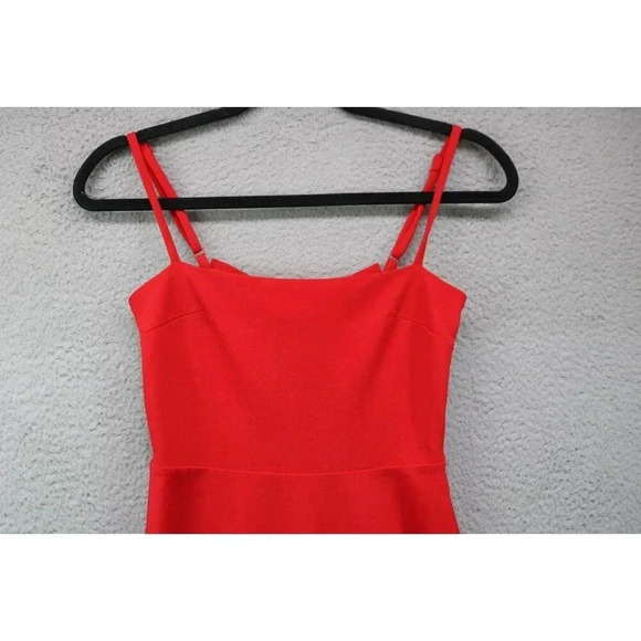 LuLus Red Cut-Out Dress-Size XS-New without Tags-Bow-Straps-Empire Waist-Lined - Picture 2 of 9